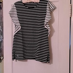 Ralph Lauren Black and White Striped Blouse